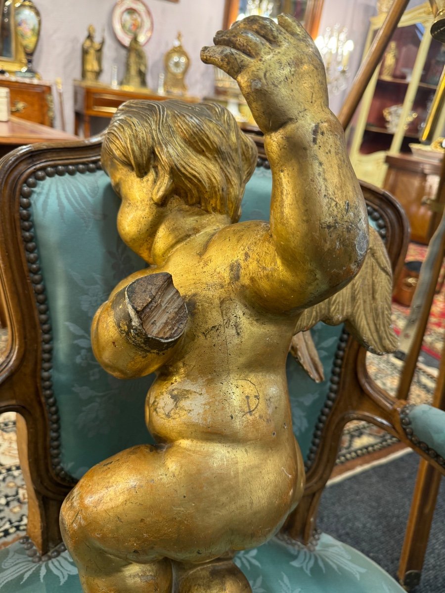 Large Golden Wooden Angel -photo-3