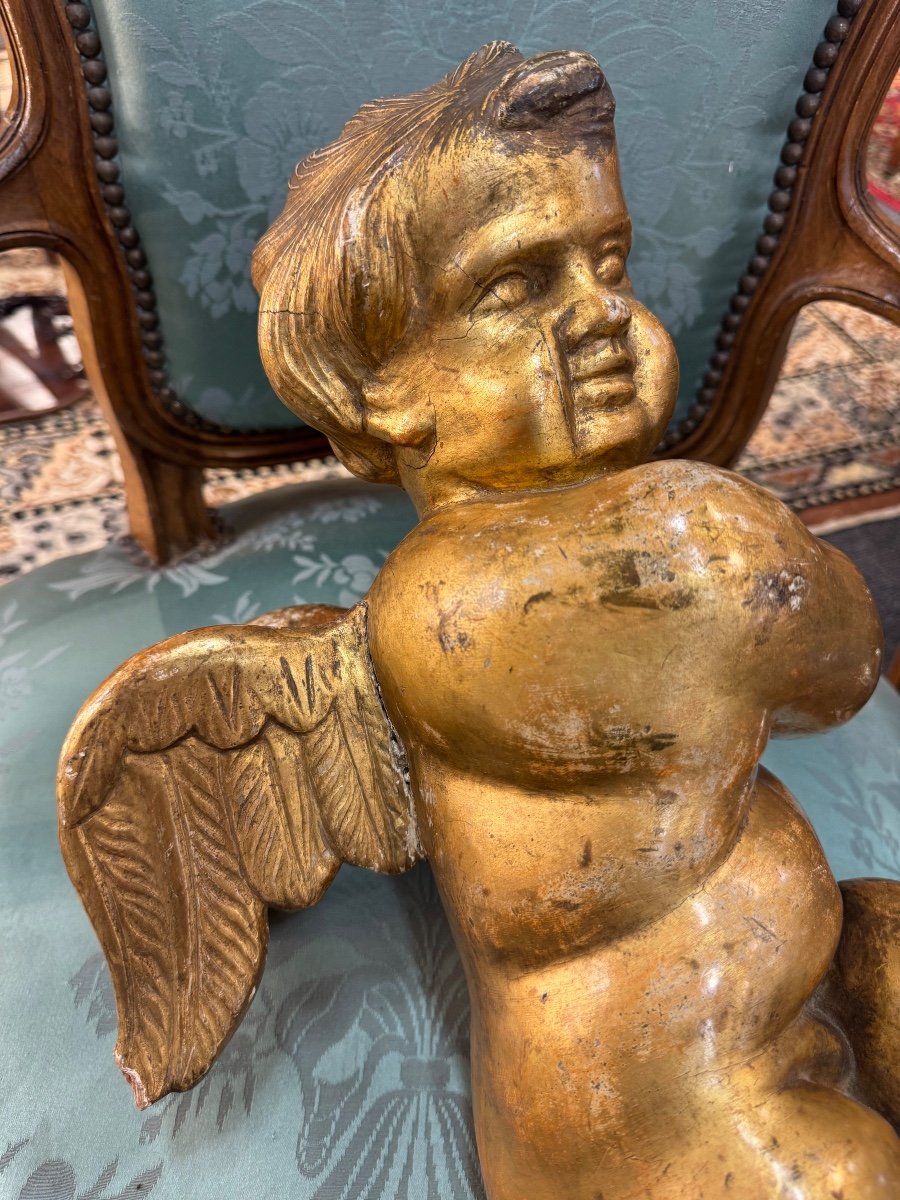 Large Golden Wooden Angel -photo-4