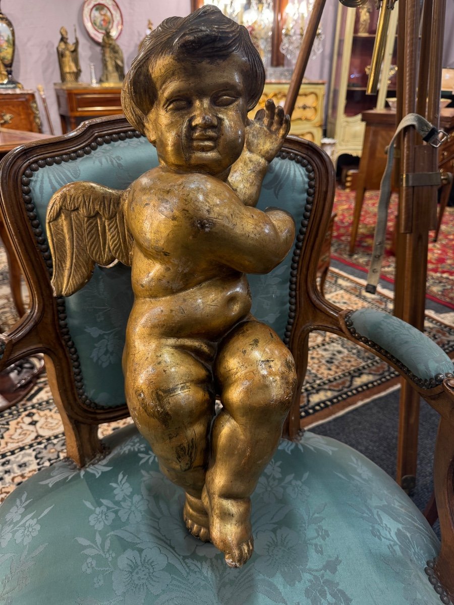 Large Golden Wooden Angel 