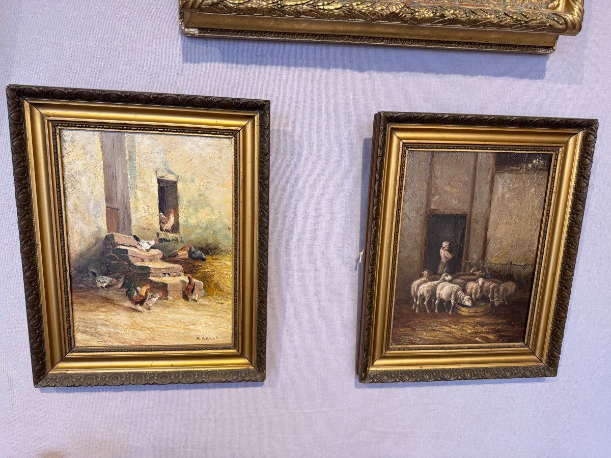 Pair Of Paintings By M. Baret