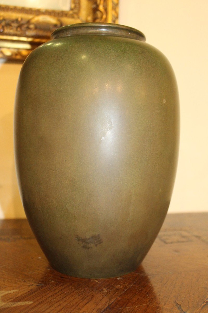 Japanese Bronze Vase, Meiji Period, Fine XIX Century, Signed-photo-4