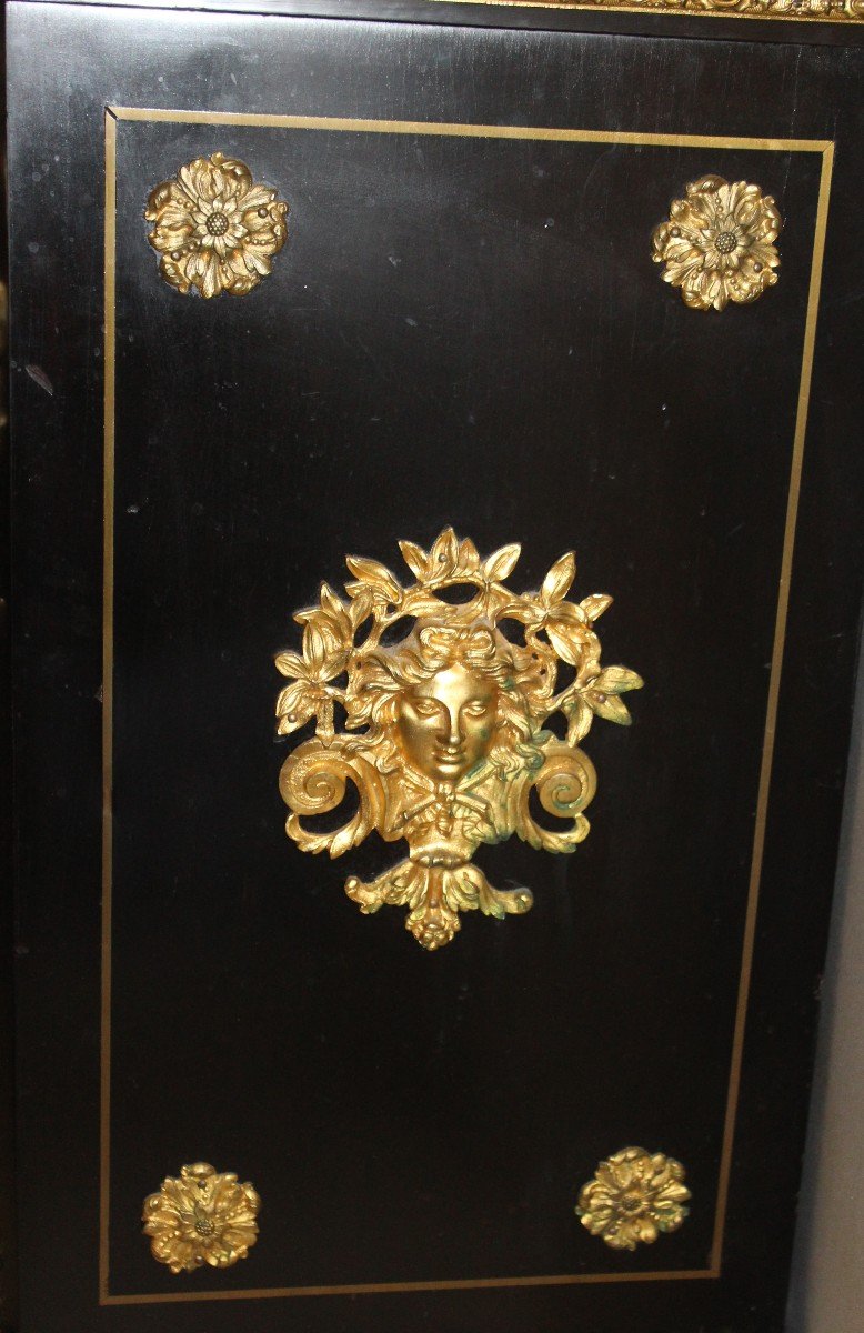 Small Sideboard In Boulle Intarsia, From The Napoleon III Era (towards 1860-'70).-photo-5