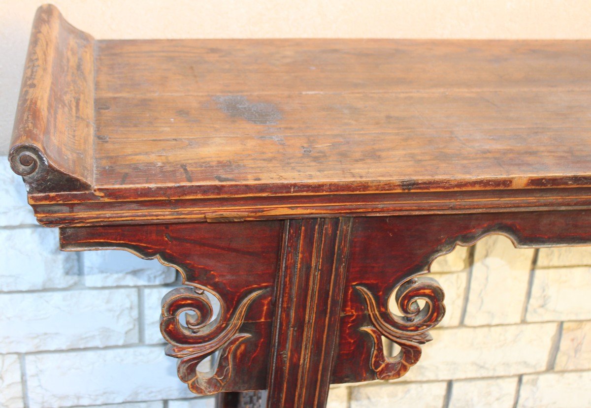 Very Large Chinese Altar Table, Elm Wood, Early 19th Century, Qing Dinasty-photo-4