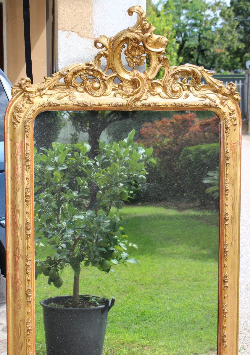 Grand Miroir Dorè, d'Epoque Napoleon III.