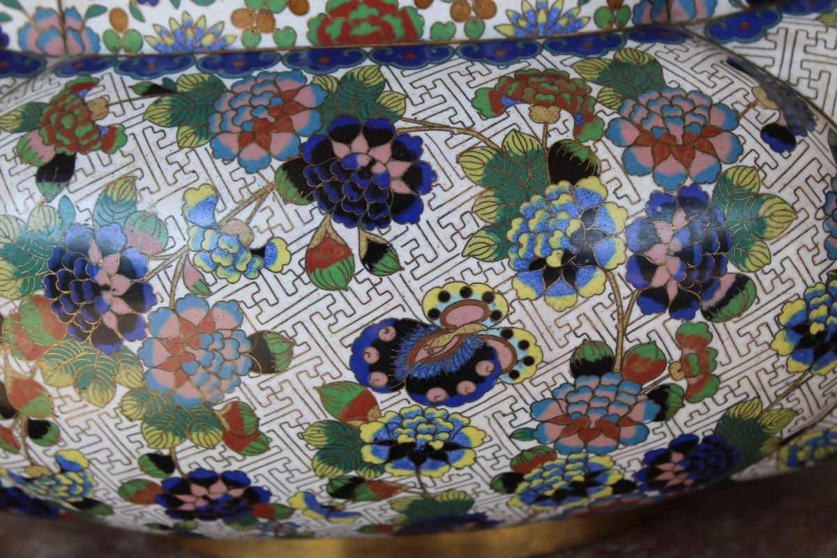 Jardinière Chinois En Cloisonnè, Dynastie Qing XIX Siecle.-photo-3