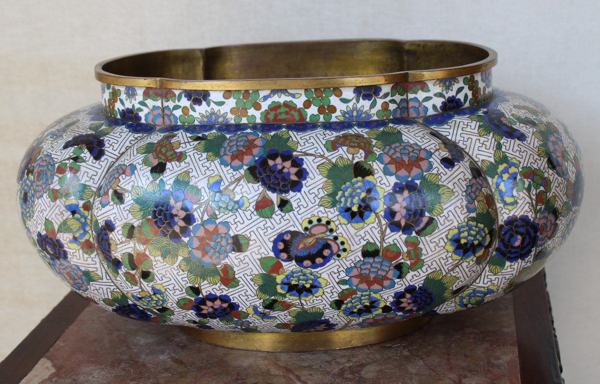 Jardinière Chinois En Cloisonnè, Dynastie Qing XIX Siecle.