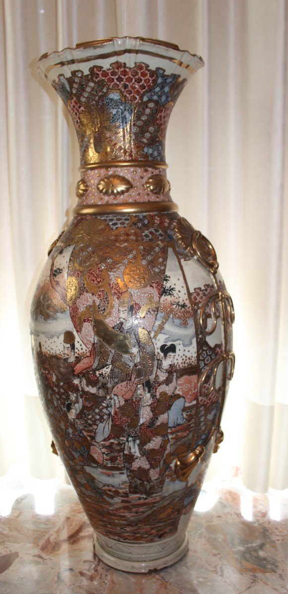 Large Satsuma Vase, Japan 19th Century, Meiji Period.-photo-2