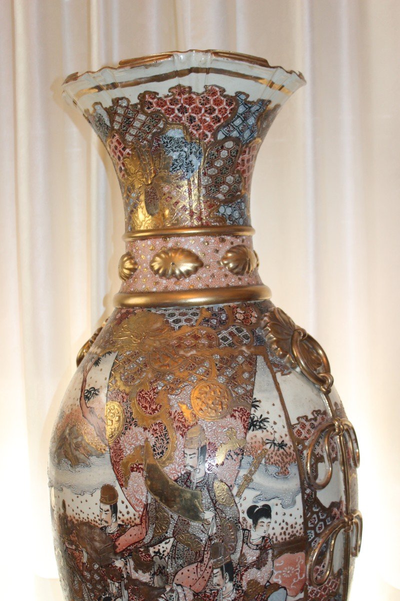 Grand Vase Satsuma, Japon XIX Siecle, Meiji Period.-photo-2