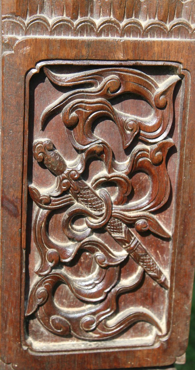 Vietnamese Bed In Carved Iron Wood, Vietnam 19th Century.-photo-7