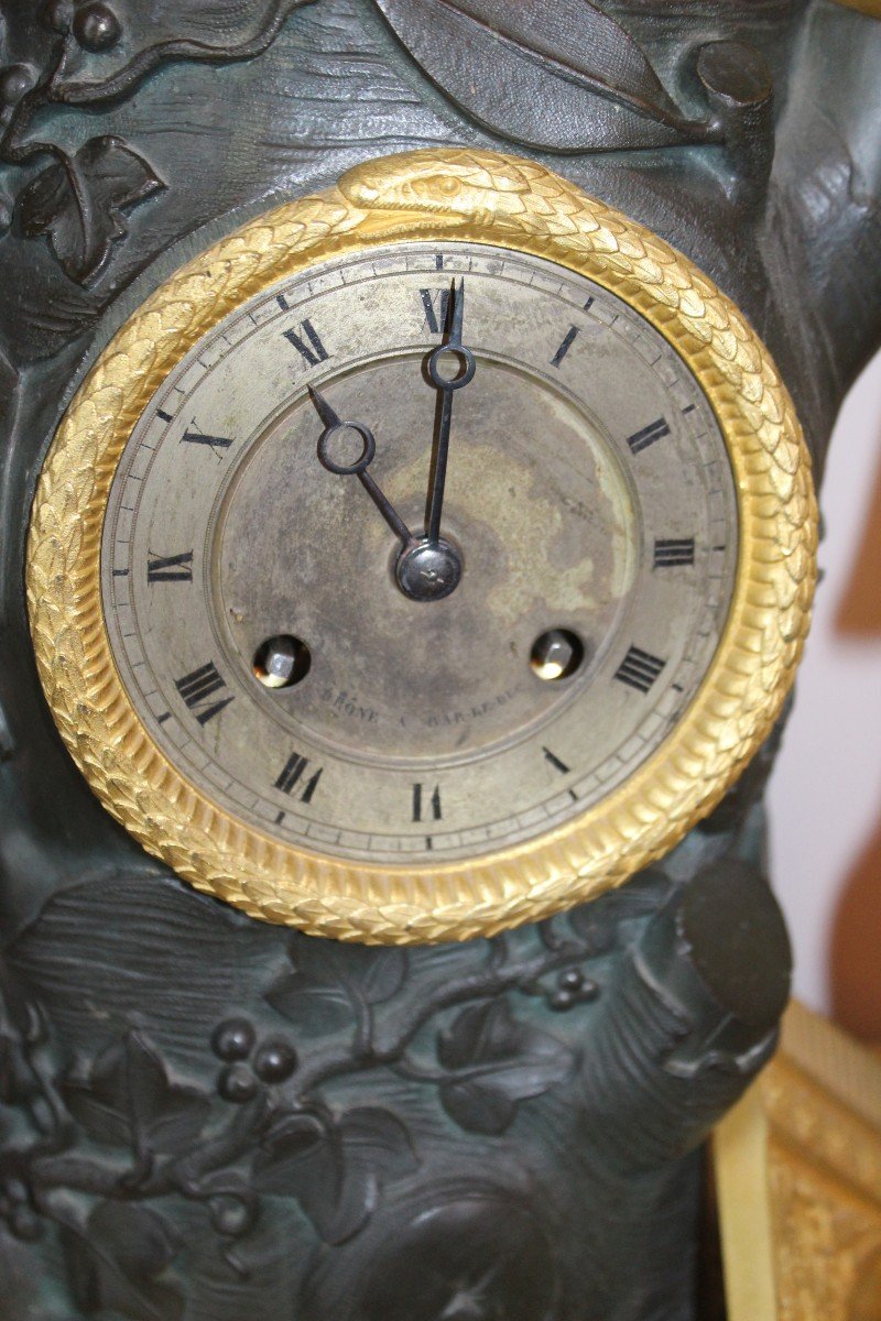 Empire Period Bronze Clock Representing "pan", Early 19th Century.-photo-3