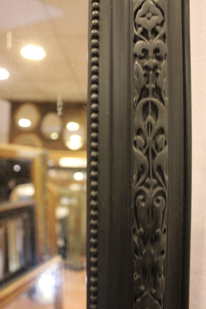 Louis Philippe Beaded Fireplace Mirror, Deep Black Patina 80 X 126cm-photo-4