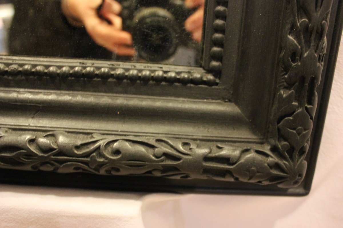 Louis Philippe Beaded Fireplace Mirror, Deep Black Patina 80 X 126cm-photo-5