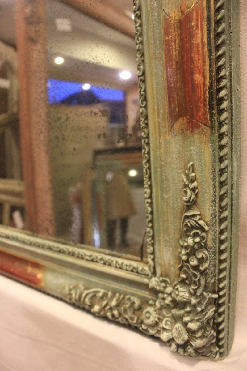 Small Restoration Mirror, Gold And Patina, Mercury Ice 46 X 56cm-photo-1