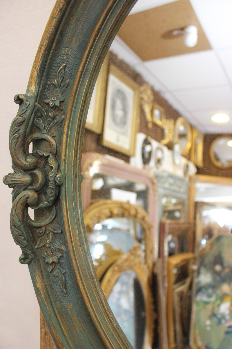 Louis XV Style Oval Mirror, Shell 51 X72 Cm-photo-3