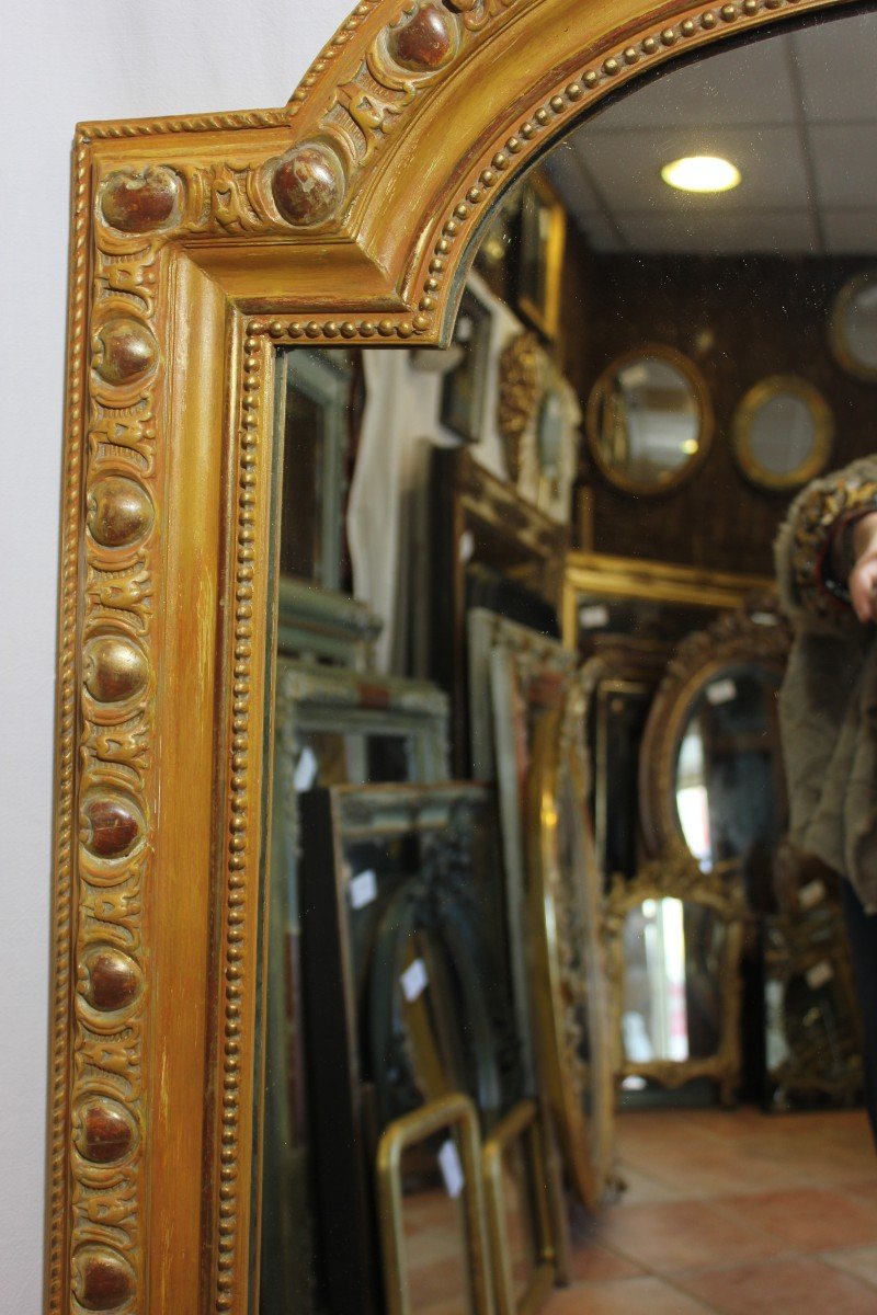 Grand Miroir Ancien De Cheminée,  Patine Et Coquille 96 X 148 Cm-photo-5