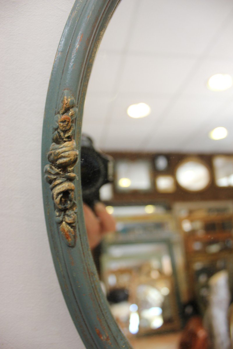 Small Oval Louis XVI Style Mirror, Patina 33 X 47 Cm-photo-4