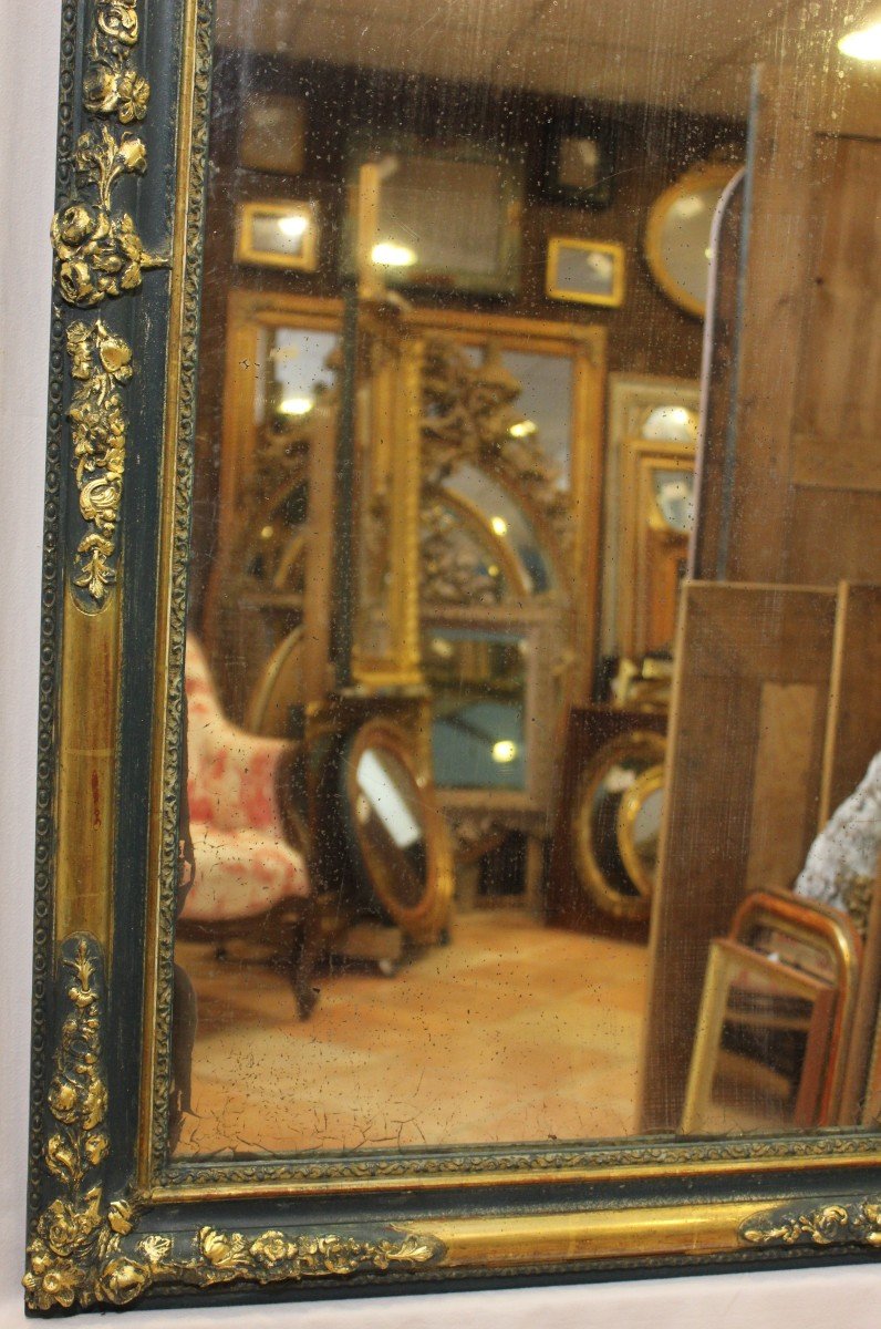 Rectangle Mirror Gold Leaf And Patina 67 X 121 Cm-photo-2