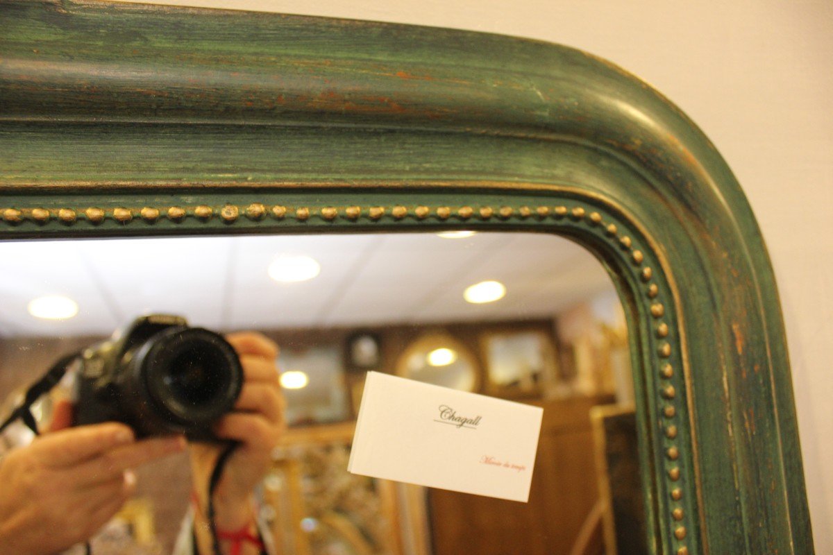 Louis Philippe Perlé Mirror, Green Tone Patina 64 X 81cm-photo-4