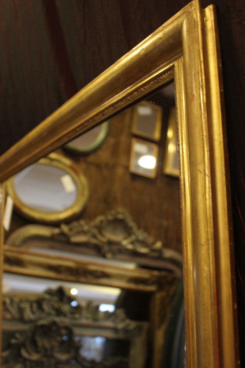 65 X 80 Cm, Miroir Ancien Rectangle Doré Feuille d'Or, Louis Philippe-photo-6
