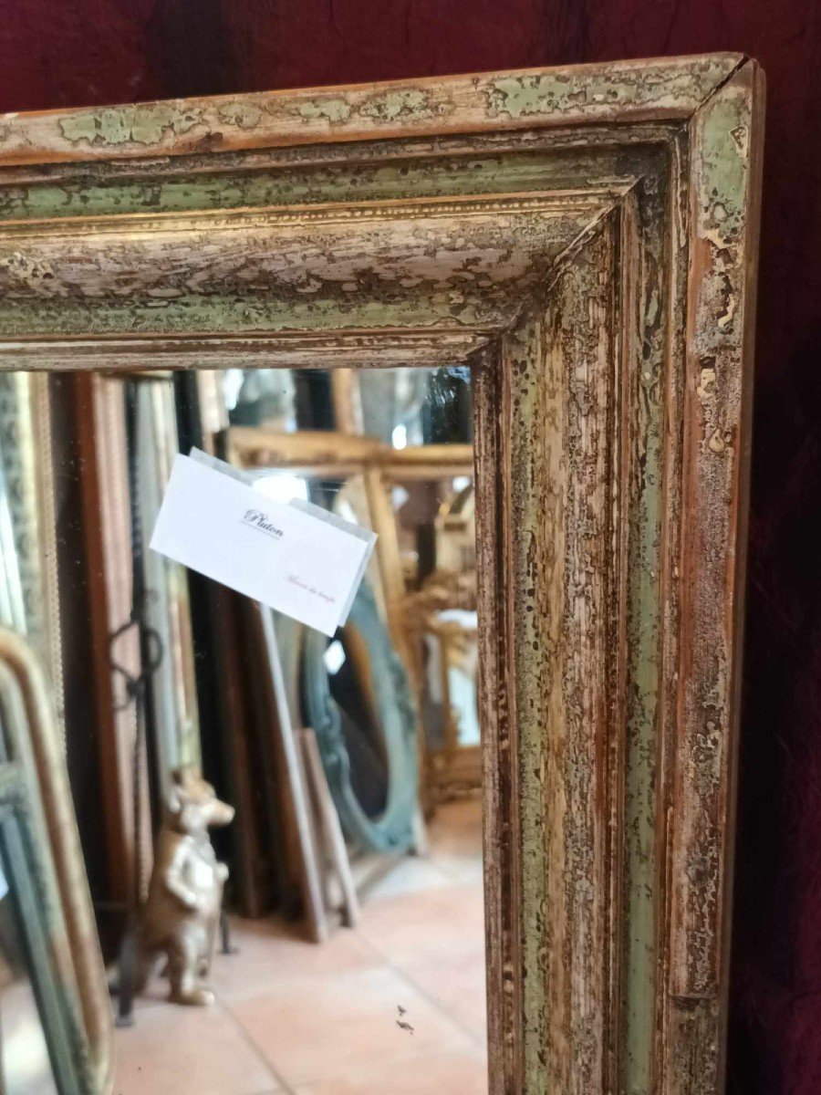 51 X 63  Miroir Ancien Louis Philippe, Bois Patine d'époque-photo-6