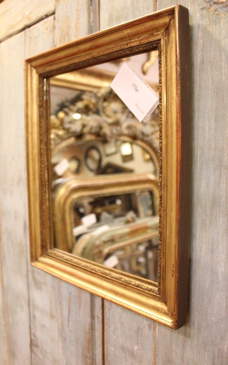 29 X 35 Cm, Small Rectangle Mirror, Golden Wood-photo-3