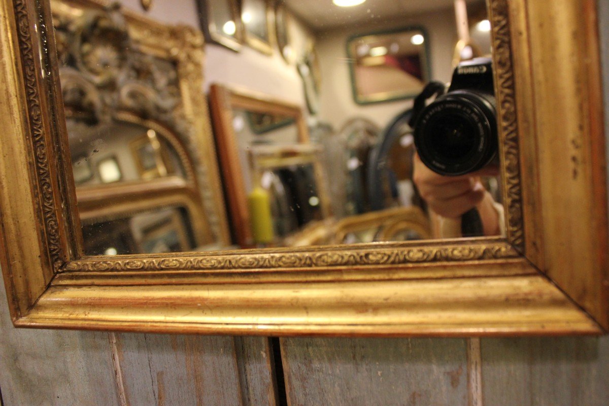 29 X 35 Cm, Small Rectangle Mirror, Golden Wood-photo-2