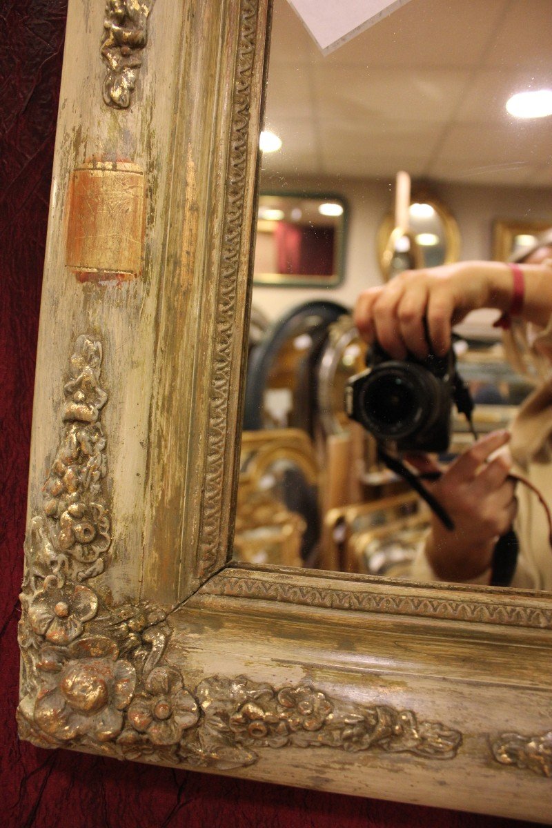 40 X 49 Cm Pair Of Rectangle Mirrors Restoration, Patina And Gold Leaf-photo-1