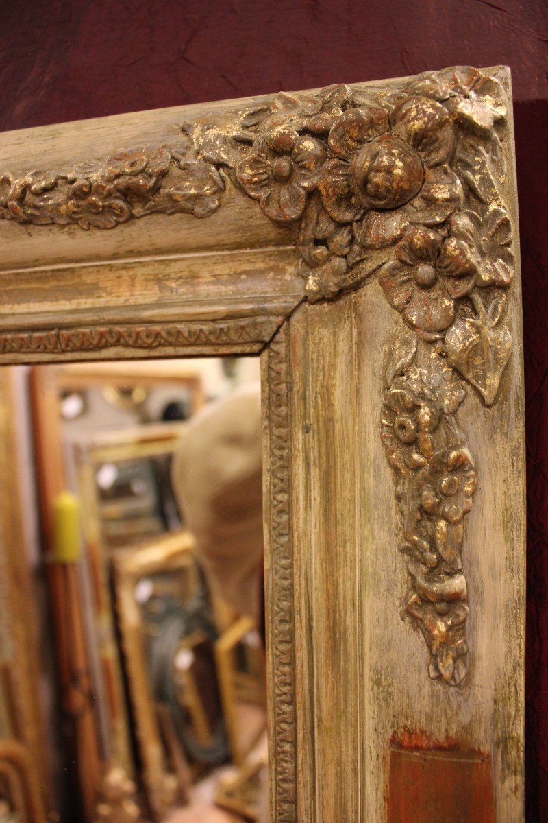 40 X 49 Cm Pair Of Rectangle Mirrors Restoration, Patina And Gold Leaf-photo-7