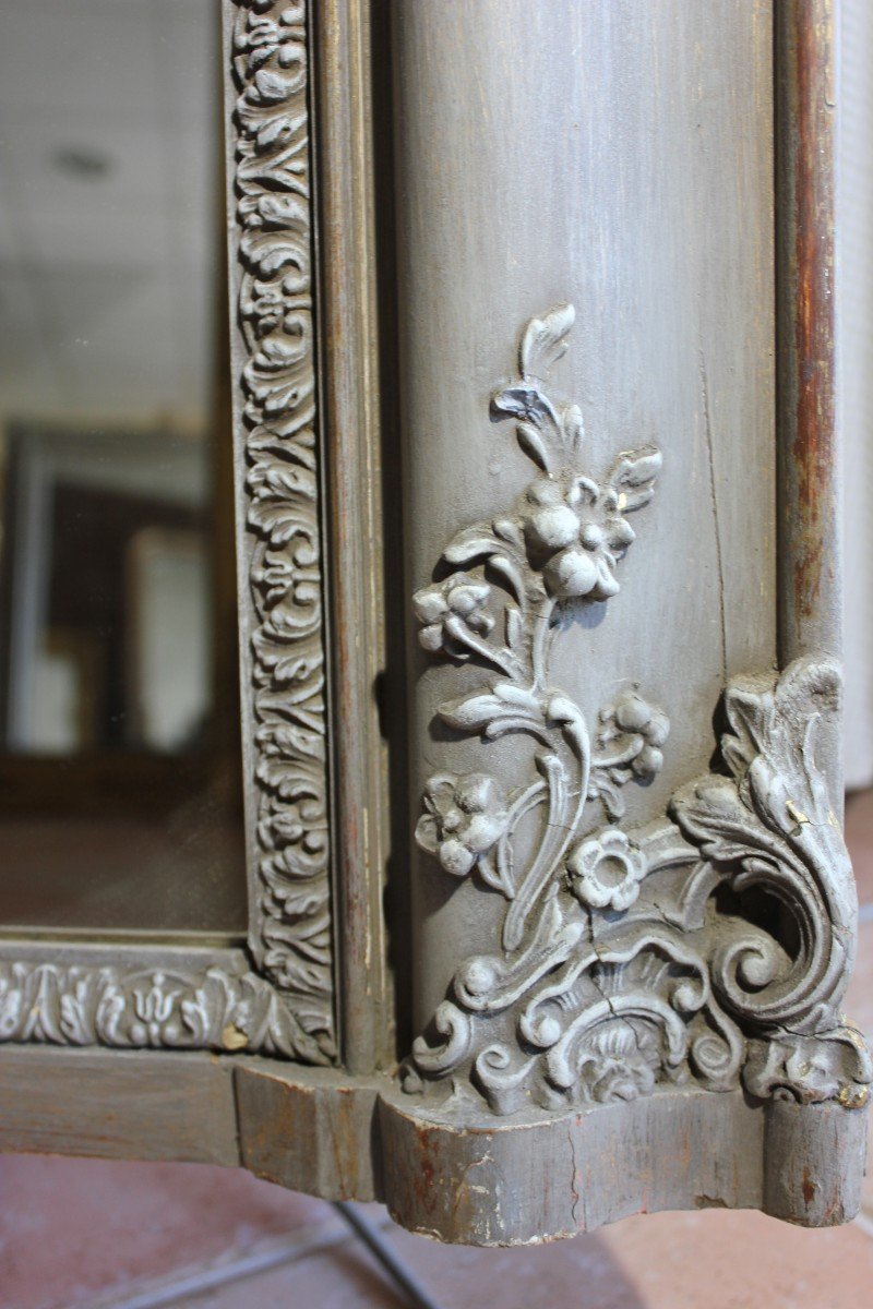 110 X 124 Cm Antique Fireplace Mirror Patinated Restoration-photo-4