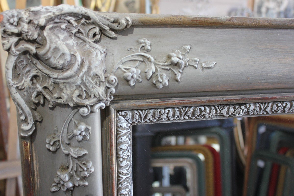 110 X 124 Cm Antique Fireplace Mirror Patinated Restoration-photo-2