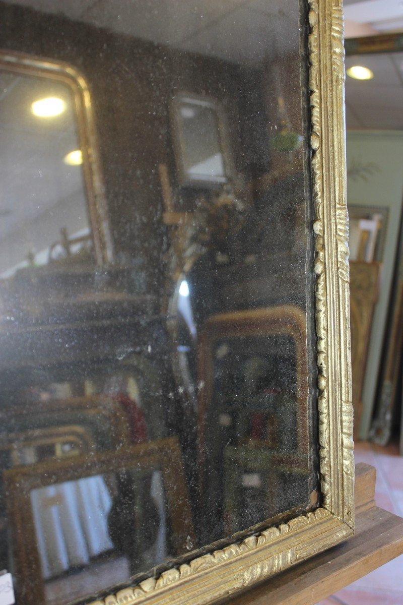 42 X 77 Cm Louis XVI Gilded Wood Mirror, Mercury Glass-photo-4