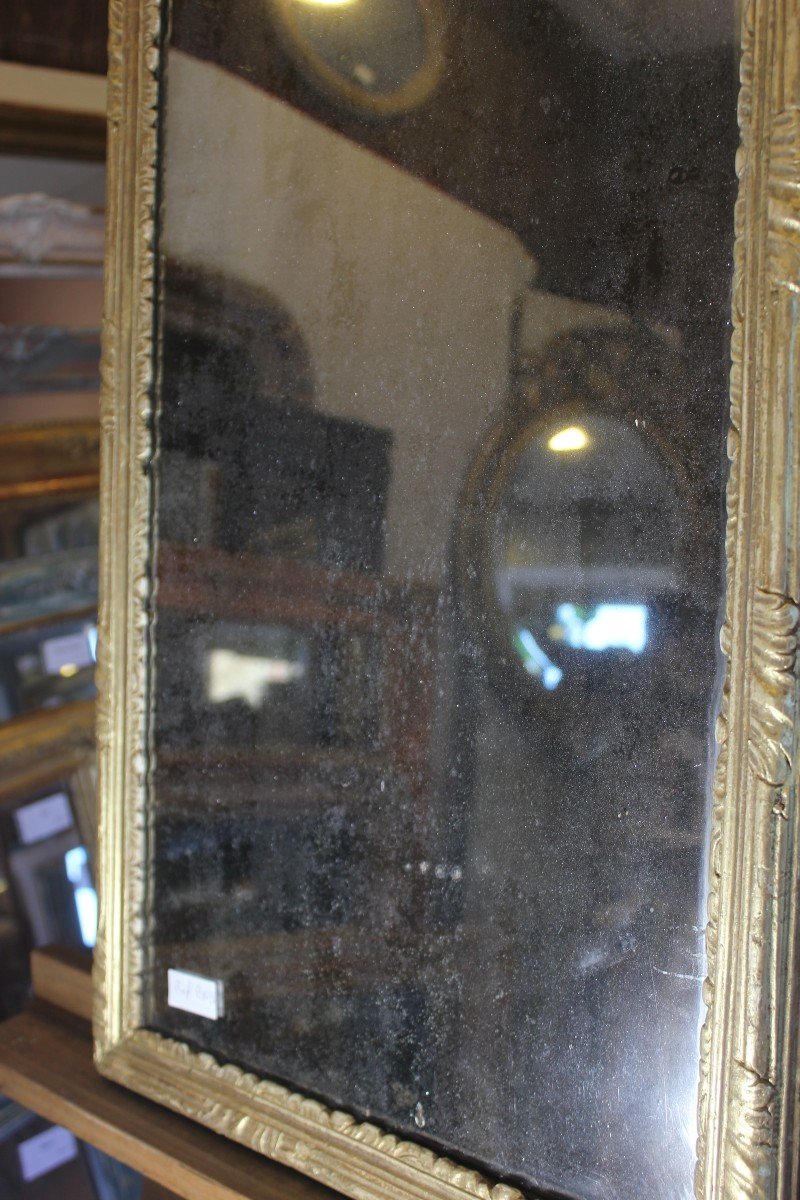 42 X 77 Cm Louis XVI Gilded Wood Mirror, Mercury Glass-photo-6