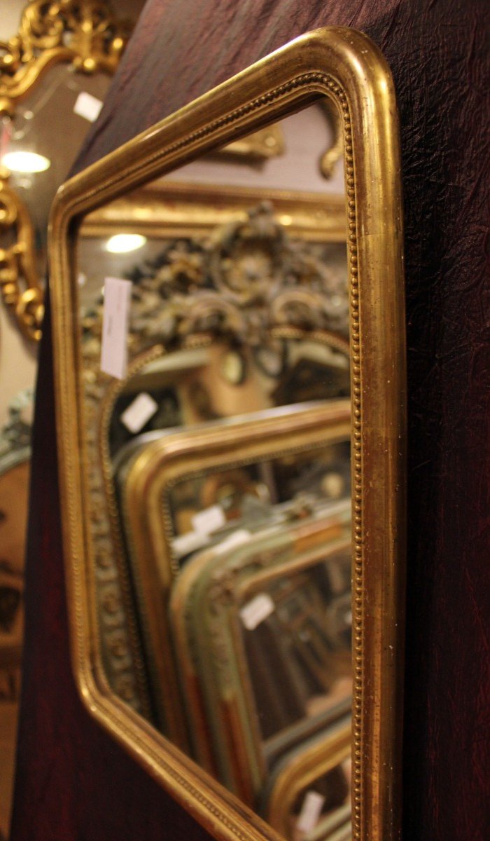 38 X 46 Cm Pair Of Mirrors, Fine Pearlized And Gilded Rectangle Molding-photo-2