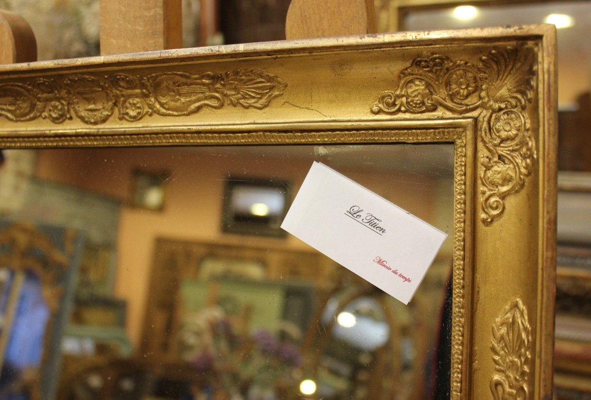 41 X 47 Cm Small Rectangle Empire Gold Mirror -photo-1