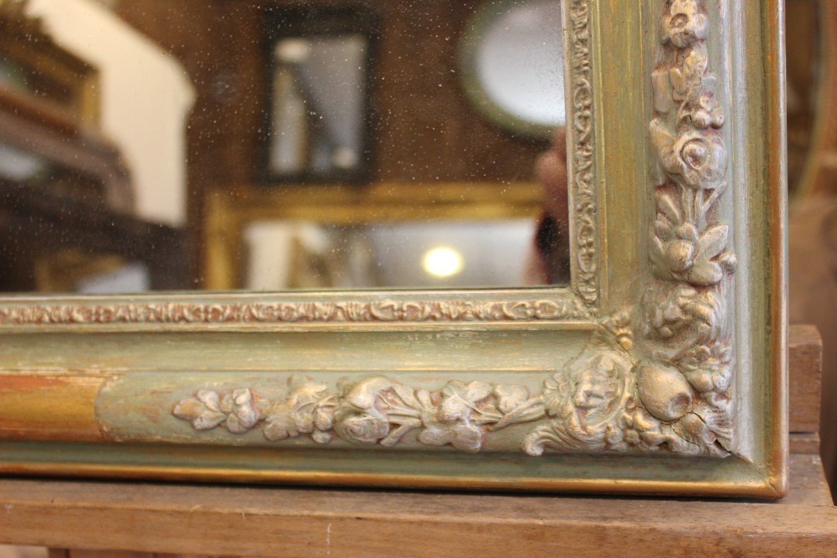 43 X 55 Cm, Small Restoration Mirror, Patina, Gold And Mercury -photo-2