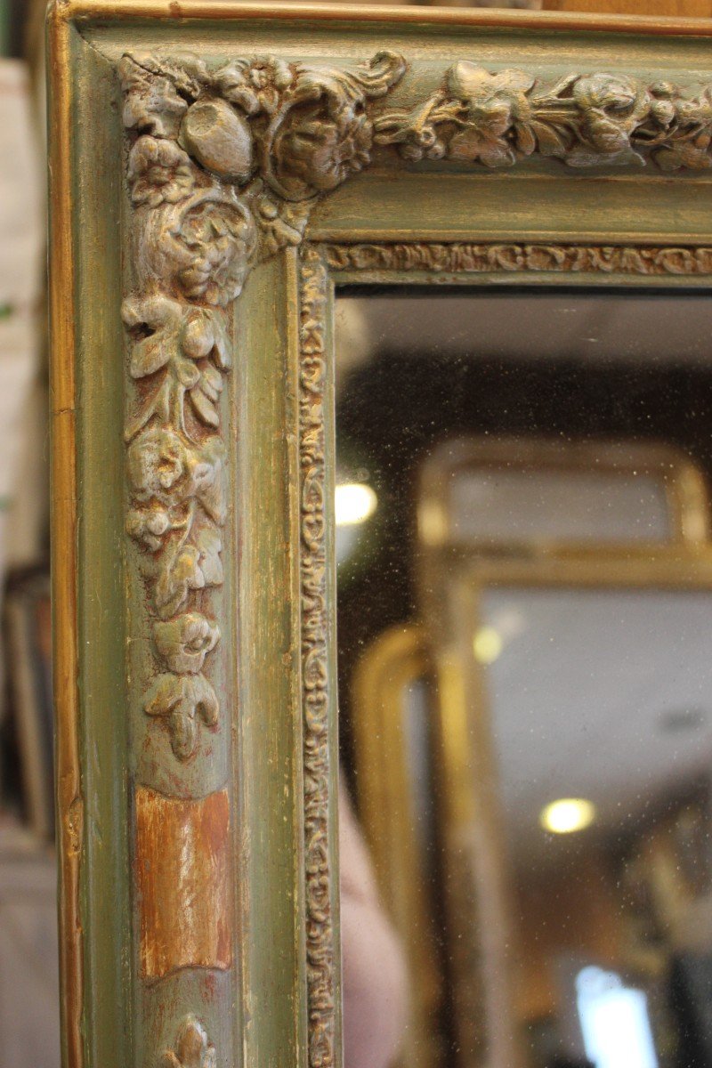 43 X 55 Cm, Small Restoration Mirror, Patina, Gold And Mercury -photo-2