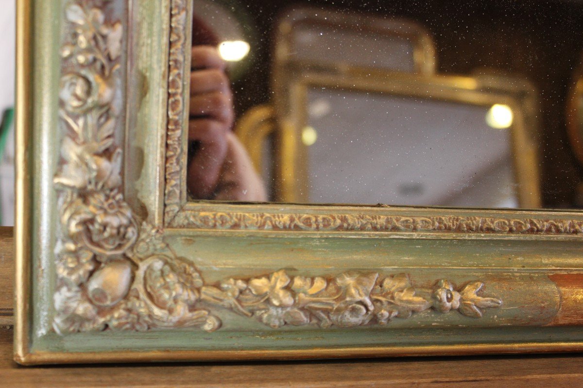 43 X 55 Cm, Small Restoration Mirror, Patina, Gold And Mercury -photo-3