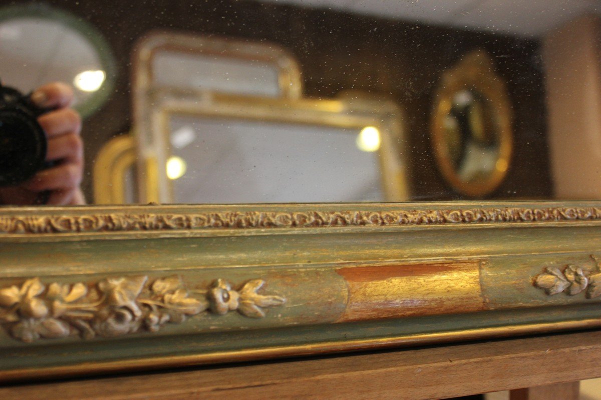 43 X 55 Cm, Small Restoration Mirror, Patina, Gold And Mercury -photo-4