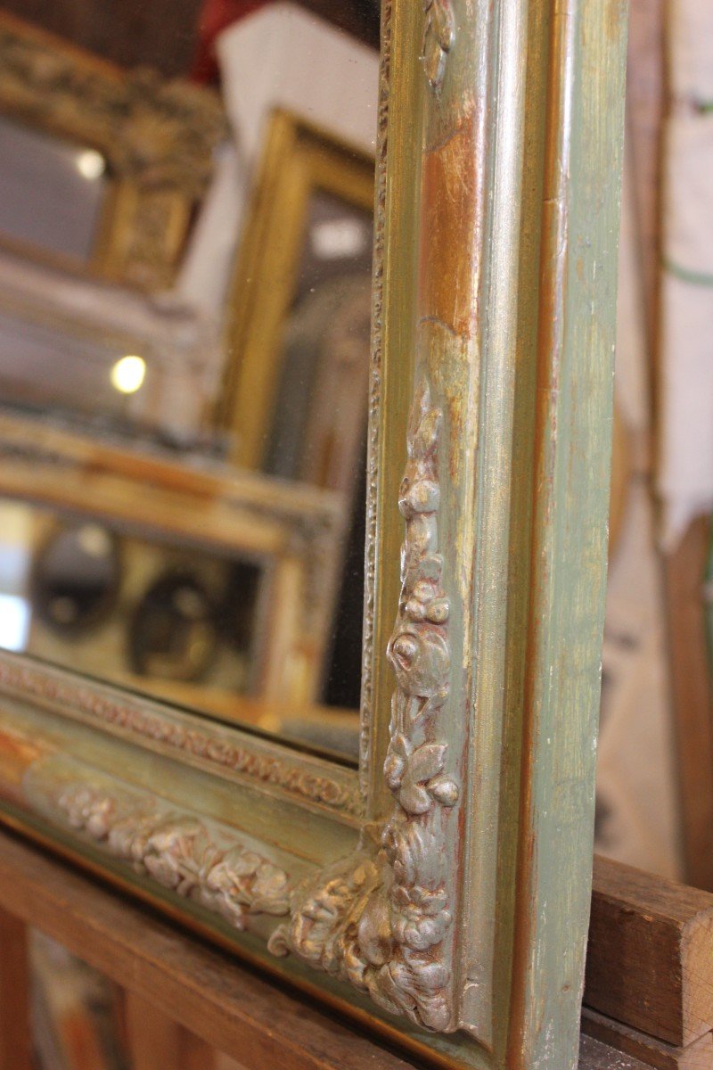 43 X 55 Cm, Small Restoration Mirror, Patina, Gold And Mercury -photo-6