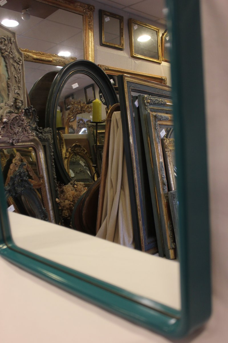 43 X 74 Cm Pair Of 70s Mirrors By Schönbuch, Emerald Blue-photo-4