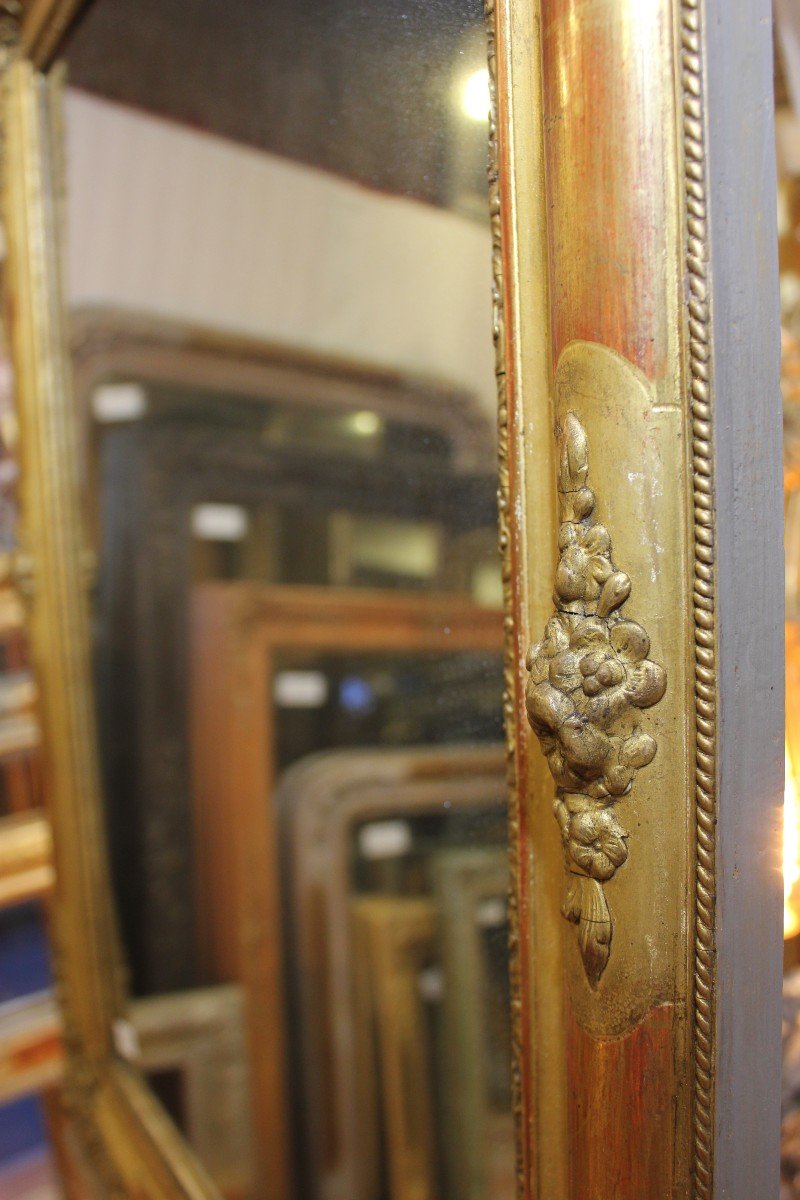 Golden Restoration Rectangle Mirror, Mercury Ice 66 X 84-photo-1