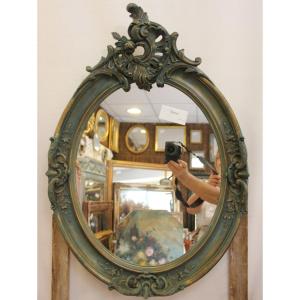 Louis XV Style Oval Mirror, Shell 51 X72 Cm