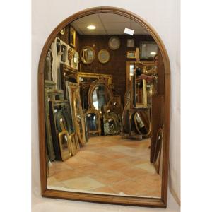 Grand Miroir Bistrot  Arrondi, En Bois Mouluré 105 X 160 Cm