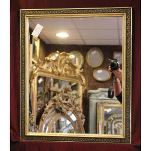 Napoleon III Rectangle Mirror, Gold And Black 61 X 73 Cm