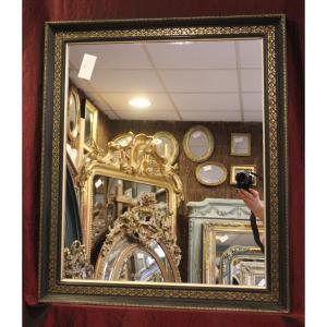  69 X 80 Cm, Miroir Rectangle Napoléon III, Noir Et Or