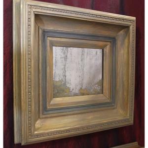 50 X 54 Cm, Paire De Tableaux De Paysage Abstrait, Miroirs Peinture