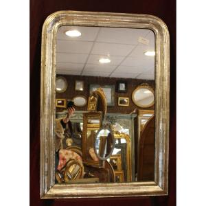  84 X 120 Cm, Miroir Ancien Louis Philippe Feuille d'Argent