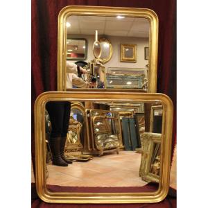 81 X 97 Cm Pair Of Louis Philippe Beaded Mirrors, Gold Leaf