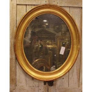 60 X 70 Cm Louis Philippe Oval Mirror Gold, Mercury Glass