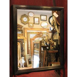 66 X 81 Cm Rectangle Mirror Black Lacquered Wood